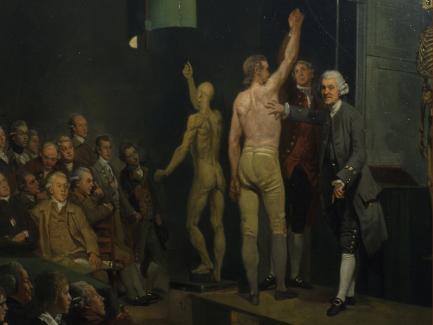 Johan Zoffany, William Hunter Lecturing, 1770–72, oil on canvas, Royal College of Physicians, London