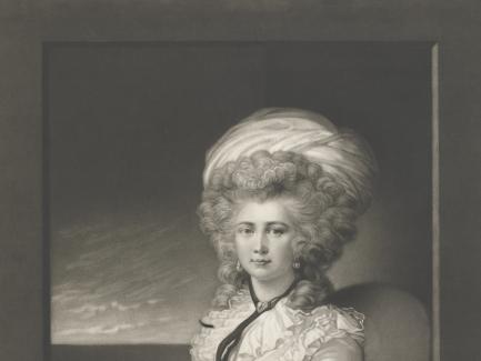 Valentine Green, after Maria Hadfield Cosway, Mrs. Cosway (detail), 1787, mezzotint, Yale Center for British Art, Paul Mellon Fund
