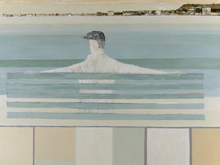 David Holt, Coastal Watcher (detail), 1963, oil on panel, Yale Center for British Art, Gift of the Libra Foundation, from the family of Nicholas and Susan Pritzker