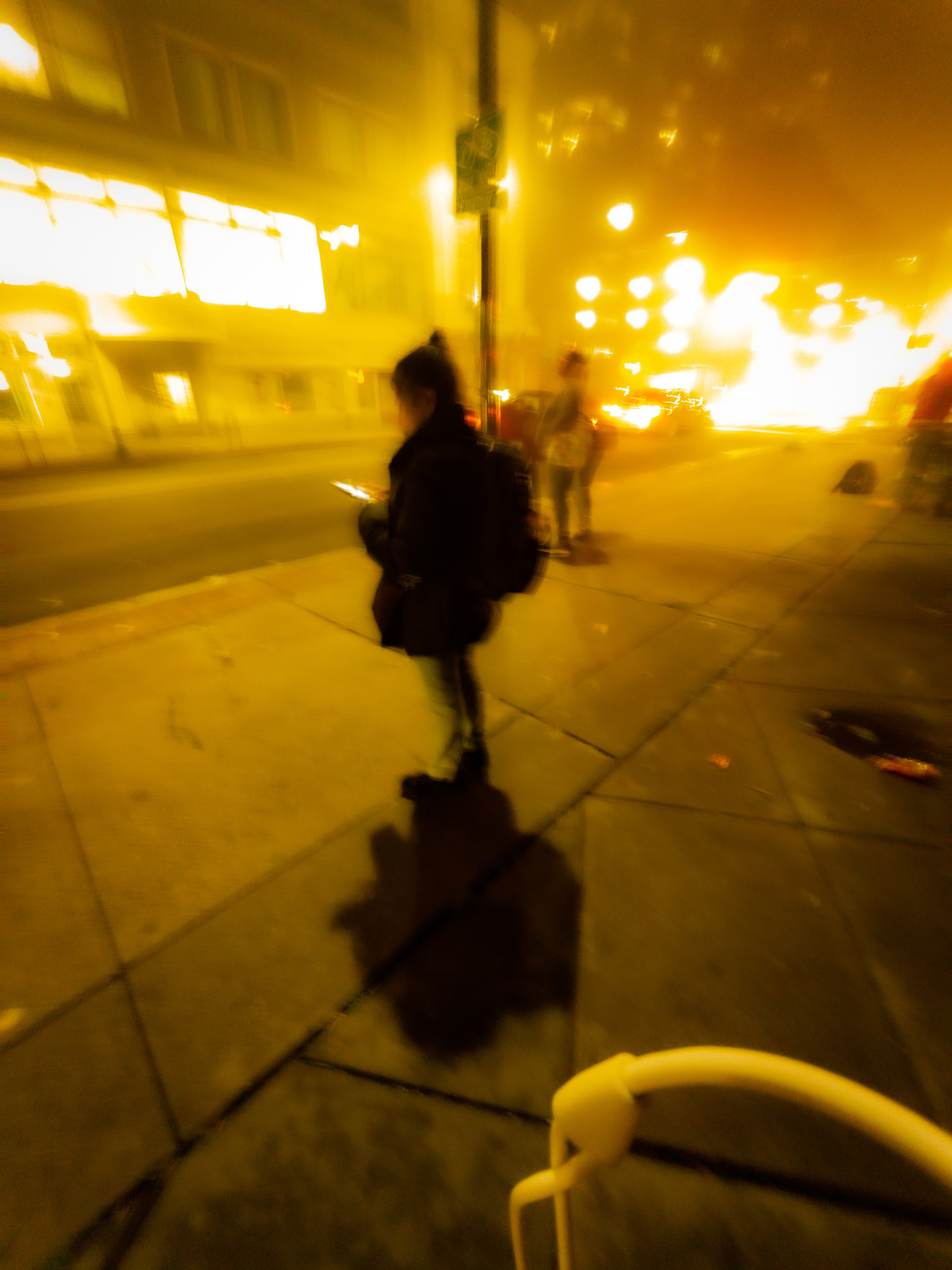 Blurry photo of a person's silhouette  