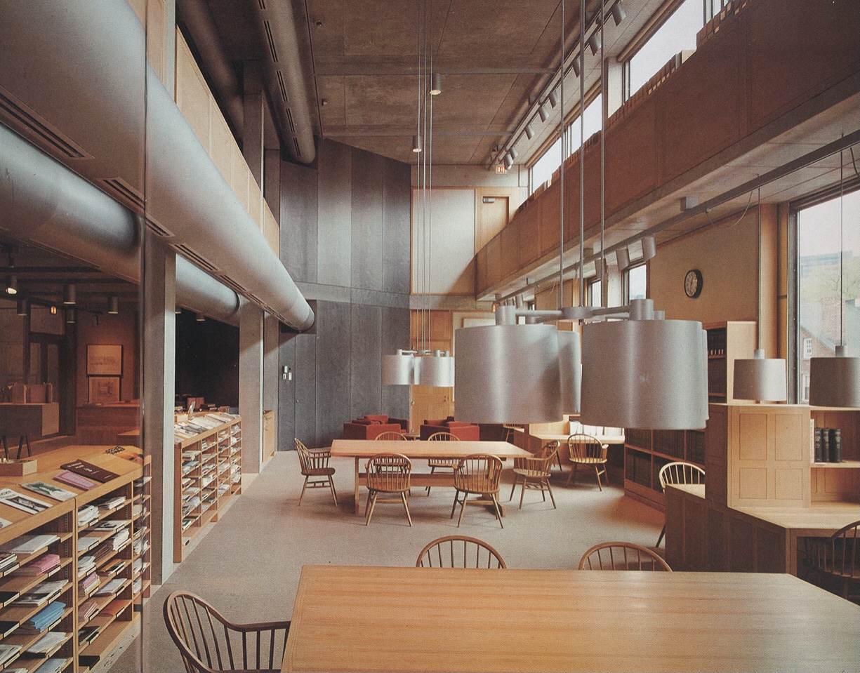 Reference Library Interior, from Vincent Scully, Jr., “Yale Center for British Art by Louis I. Kahn, "Architectural Record" (Jun. 1977): 99 (1277)