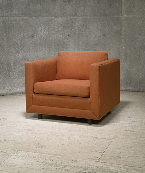 Ward Bennett, Lounge Chair-Straight Line for Brickel Associates (side view), photo by Richard Caspole 
