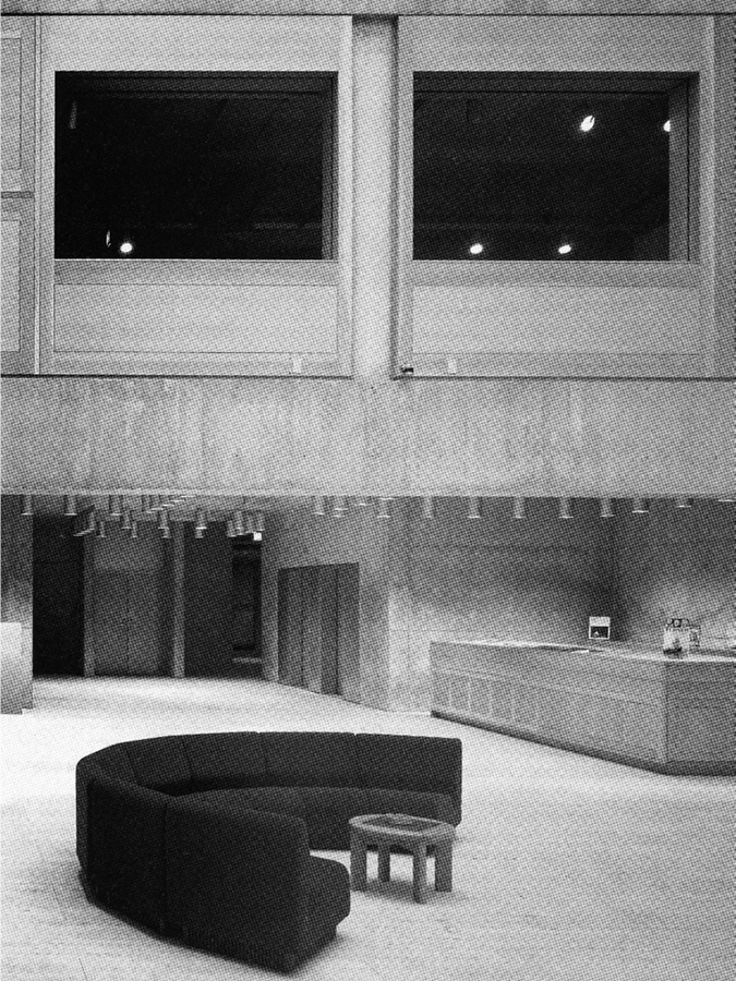 The Reception Area, from Peter Inskip, Stephen Gee in association with Constance Clement, Louis I. Kahn and the Yale Center for British Art. A Conservation Plan, (New Haven and London: Yale Center for British Art, Yale Univ. Press, 2011), 92. Courtesy the Yale University Library, Manuscripts and Archives, Louis Isadore Kahn Collection