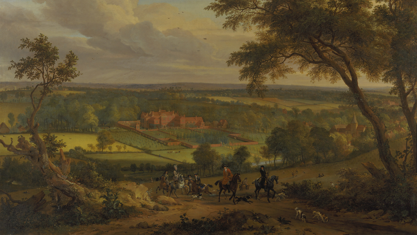 Perhaps Jan van der Vaardt, “Bifrons Park, Kent” (detail), 1695–1705, oil on canvas, Yale Center for British Art, Paul Mellon Collection