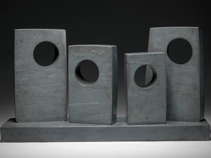 Dame (Jocelyn) Barbara Hepworth, Four Rectangles with Four Oblique Circles (detail), 1966, slate, Yale Center for British Art, Gift of Susan Morse Hilles, © Bowness
