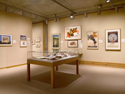 "Art for All: British Posters for Transport" installation, Yale Center for British Art, photo by Richard Caspole