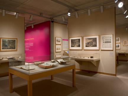 "Art and Emancipation in Jamaica: Isaac Mendes Belisario and his Worlds" installation, Yale Center for British Art, photo by Richard Caspole