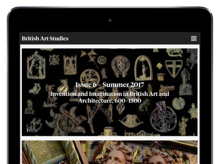 Browsing the "British Art Studies" table of contents, photo courtesy of the Paul Mellon Centre for Studies in British Art