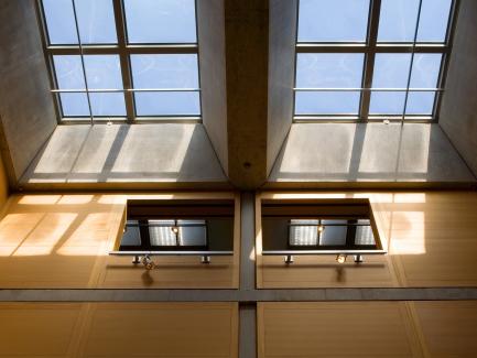 View of skylights in the entrance court. 