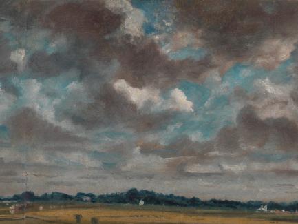 John Constable, Extensive Landscape with Grey Clouds (detail), ca. 1821, oil on paper on panel, Yale Center for British Art, Paul Mellon Collection