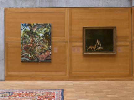 Cecily Brown's "The Hound with the Horses' Hooves" on view in the Library Court