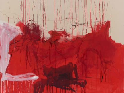 painting with red drips