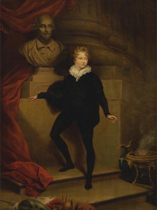 James Northcote, Master Betty as Hamlet, before a bust of Shakespeare, 1804–6, oil on canvas, Yale Center for British Art, Paul Mellon Fund