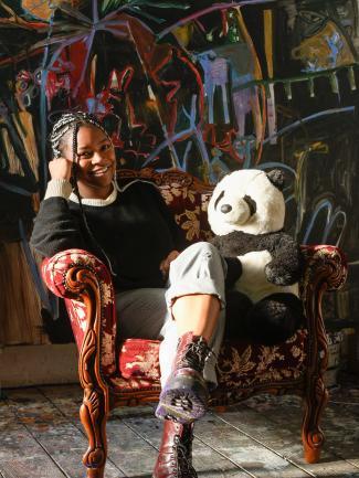 woman in a chair