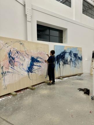 painter in an art studio